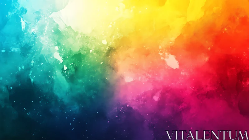 Prismatic watercolor cloudscape with radiant chromatic bloom.