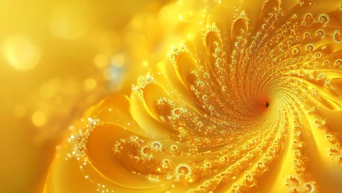 Golden spiral fractal vortex forms dense luminous whirlpool