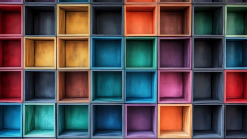 Colorful empty cubby wall inviting playful imagination.