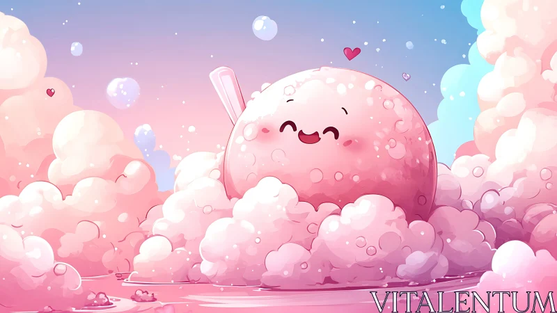 Happy Cotton Candy Planet with Character.