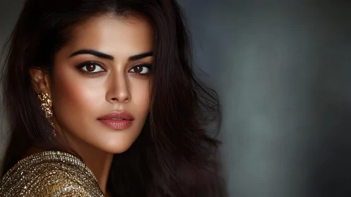 Digital close-up portrait shows woman in profile view