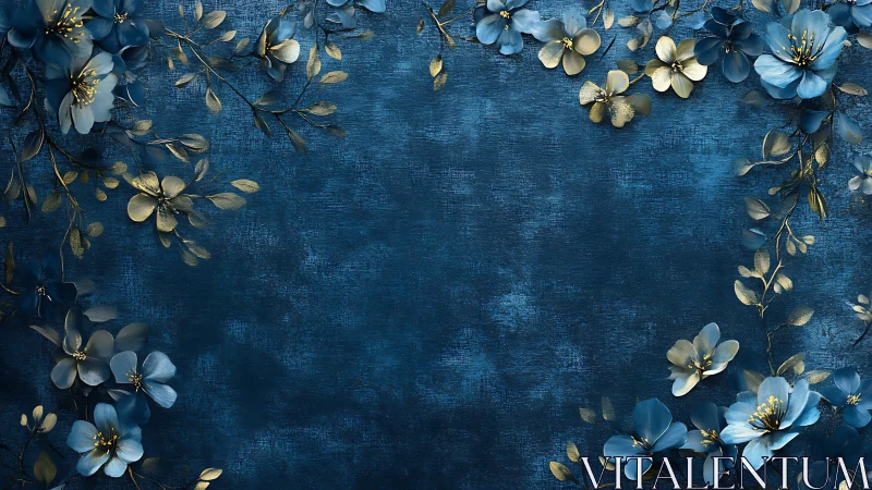 Midnight Blooms Dance Against Sapphire Dreams