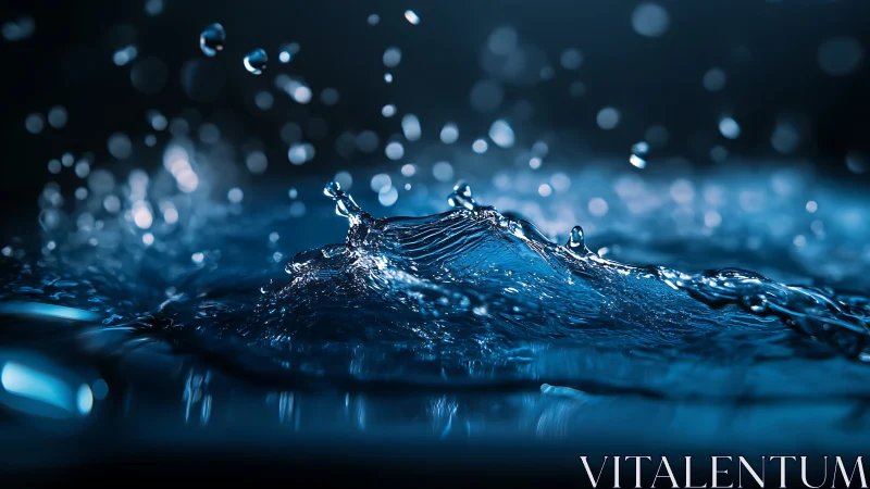 High-speed macro capture isolates dynamic blue water splash