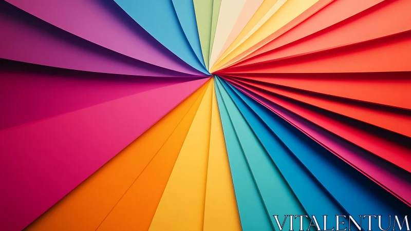 Radiant color fan streaks converge toward a luminous center.