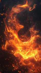 Blazing Dance of Radiant Fire and Golden Flames