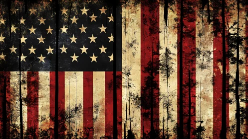 Weathered Stars and Stripes: Distressed Flag Art.