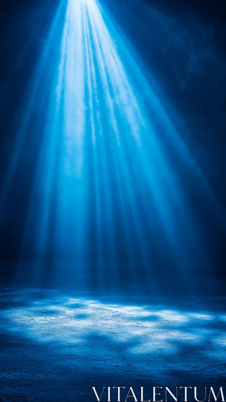 Vertical blue light beams illuminating textured surface.