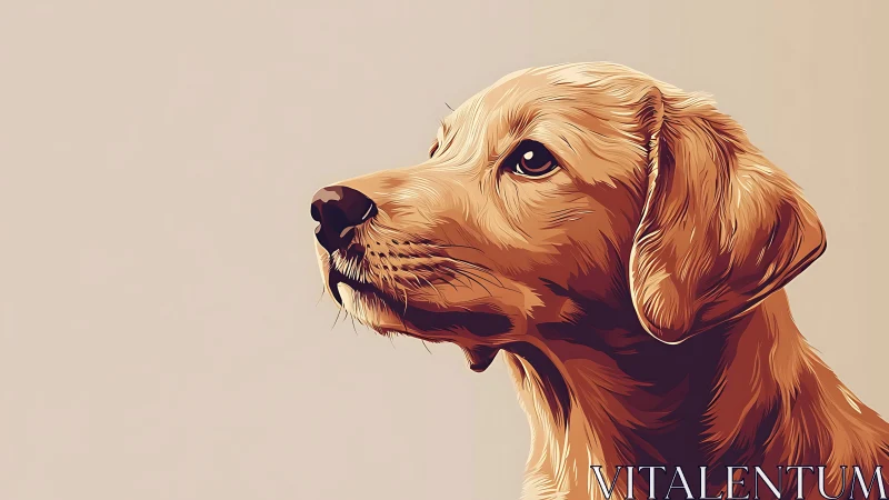 Vector-rendered canine profile with layered tonal fur mapping.