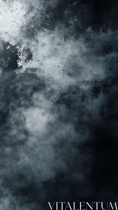 Dark textured abstract surface shows cloudlike gray gradients