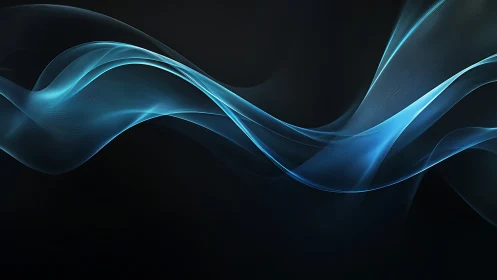 Blue luminescent waveforms on dark gradient background field