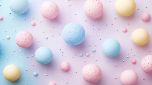Pastel bubble daydream on a soft, candy-colored sky backdrop.