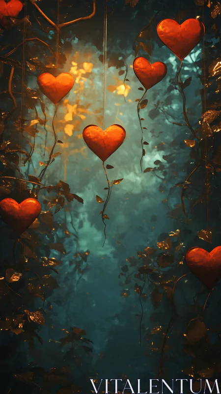 Luminous Hearts in Decay: Digital Surrealism.