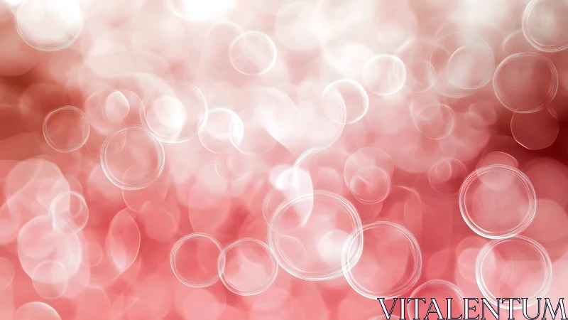 Translucent circular bokeh shapes overlay soft pink gradient