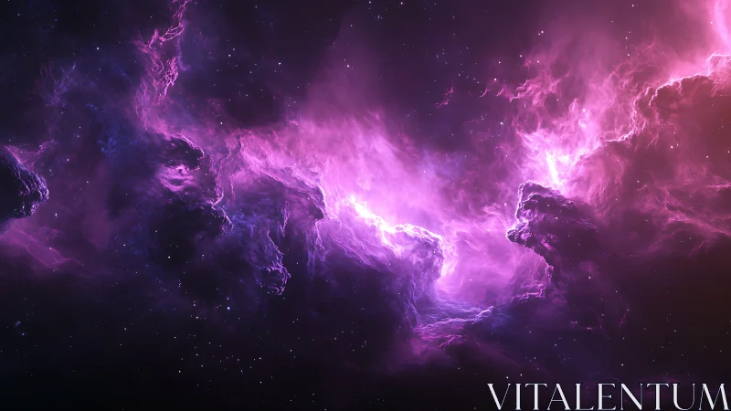 Nebular Rift Composition in Vivid Magenta Luminosity Field.