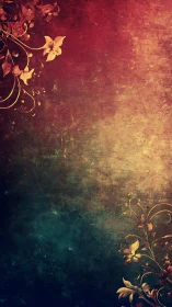 Floral ornaments on textured gradient background surface.