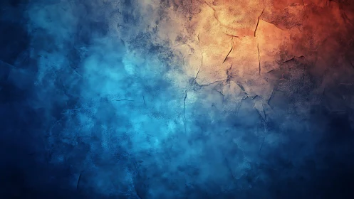 Bicolor textured wall with deep blue and warm orange gradient