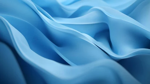Abstract blue waves in soft flowing fabric style digital art.