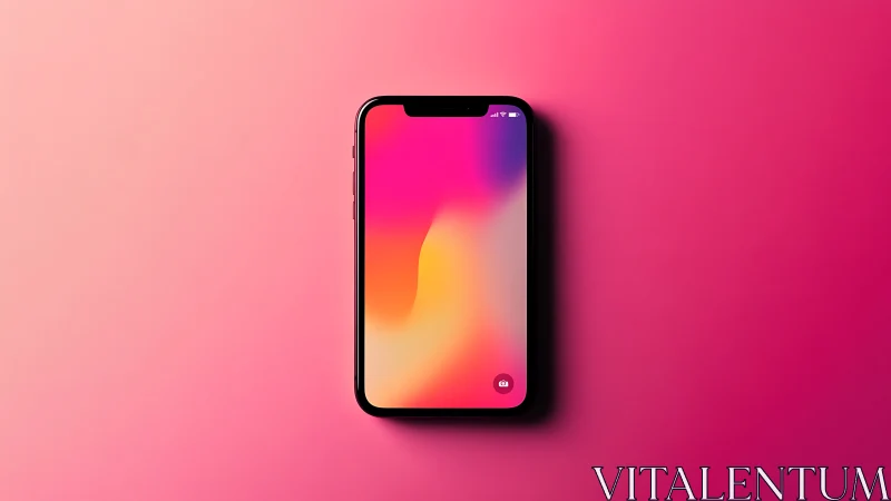 Chromatic Reverie: Smartphone Glowing in Neon Gradient Bliss.