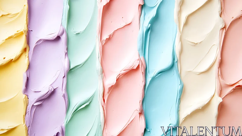 Horizontal rows of textured pastel cream stripes in closeup.