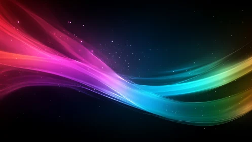 Multicolor light trails form layered spectral waves on dark field