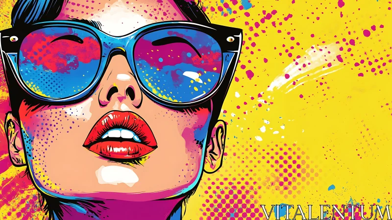 Neon daydream diva soaking in a splash-soaked pop horizon.