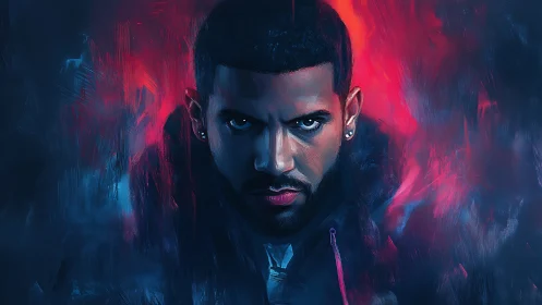 Chromatic intensity portrait with neon thermal contrast field.