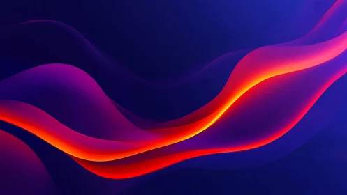 Neon tides of molten light rolling across midnight blue.