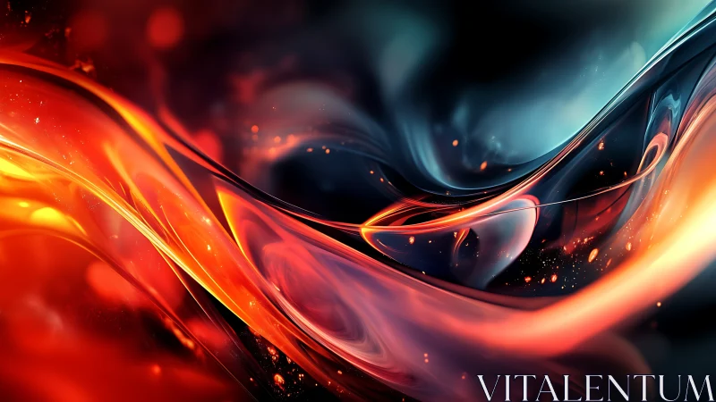 Dynamic Fluid Abstract: Incandescent Flow with Chromatic Spectrum Shift