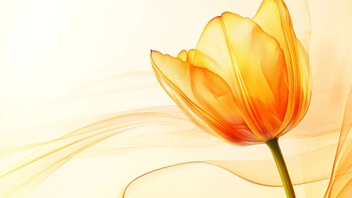Golden Tulip with Orange Gradient Petals.