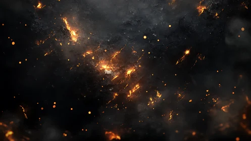 Cosmic Fire: Where Light Dances Through Darkness.