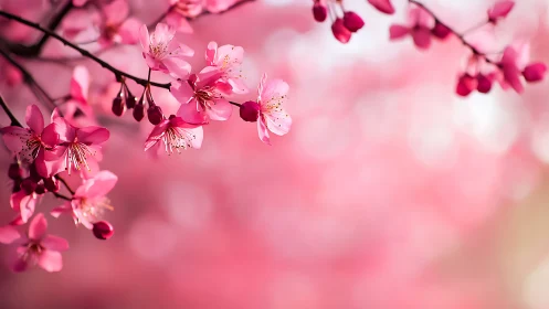 Cherry blossoms with bokeh background and shallow depth of field.