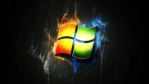 Glowing window logo bursting with bold digital energy.