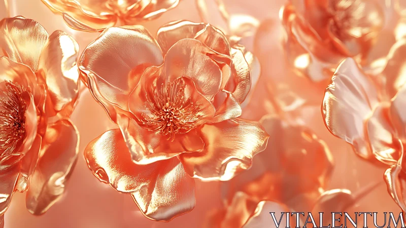 Luminous golden roses glow with ethereal radiance.