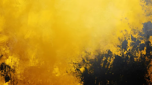 Textured yellow and black abstract gradient oil composition.