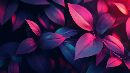 Neon jungle leaves trade moonlight whispers for electric glow