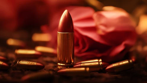 Bullet stands like forbidden rosebud amid molten petals