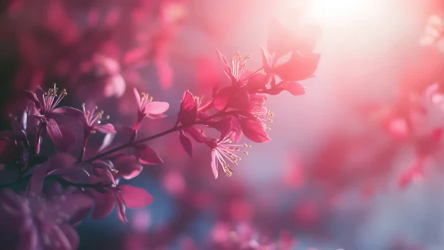 Pink Petals Catch Twilight's Gentle Whisper