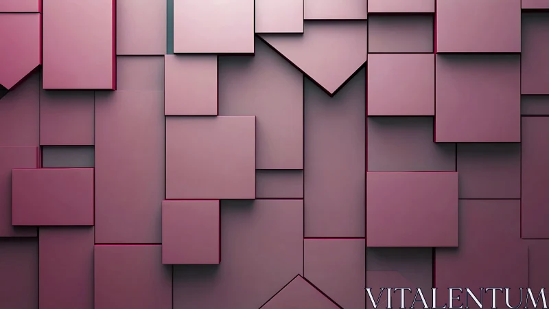 Geometric magenta panels form layered abstract wall pattern