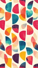 Colorful semi-circle geometric pattern fills a vertical canvas