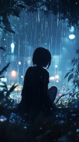 Backlit silhouette studies rain refraction and neon depth cues