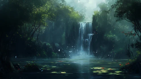 Luminous Cascade: Where Emerald Jungle Whispers to Pristine Waters