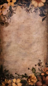 Vintage floral border over textured parchment background.