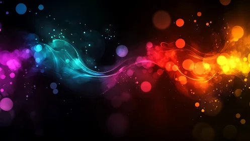 Chromatic energy waves intersect across a dark digital field