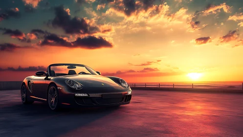 Sunset rooftop roadster waiting for the next easy escape.