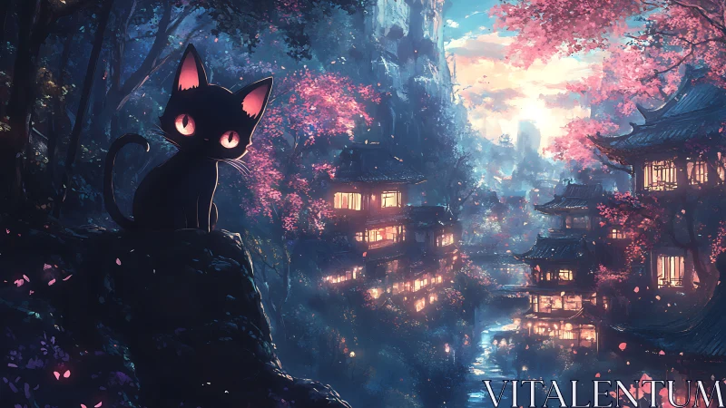 Nocturnal familiar surveying bioluminescent valley enclave.