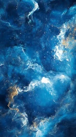 Blue abstract nebula pattern fills frame with swirling motion.
