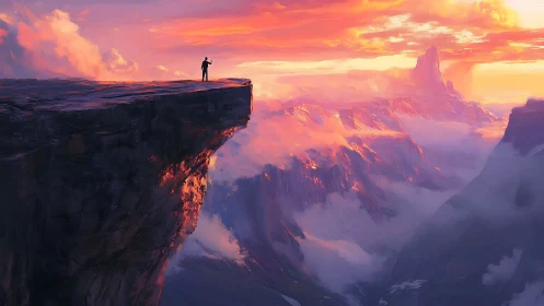 Solitary dreamer greeting a molten sherbet sunrise sky.