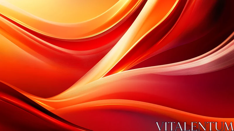 Layered red and orange abstract digital wave composition.
