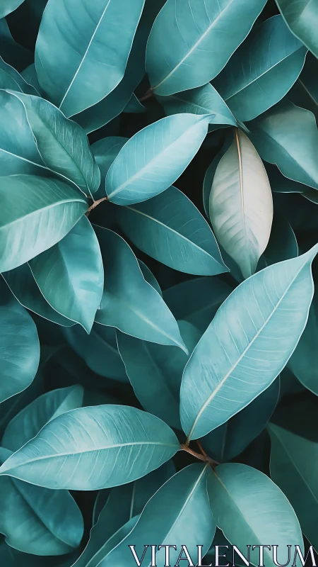 Calm teal leaves creating a soothing natural hideaway.