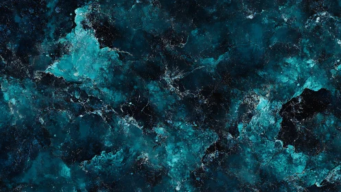 Turquoise cosmic nebula texture with inky marble depth.